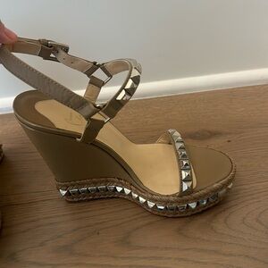 Christian Louboutin espadrille wedge never worn size 40.  They run small